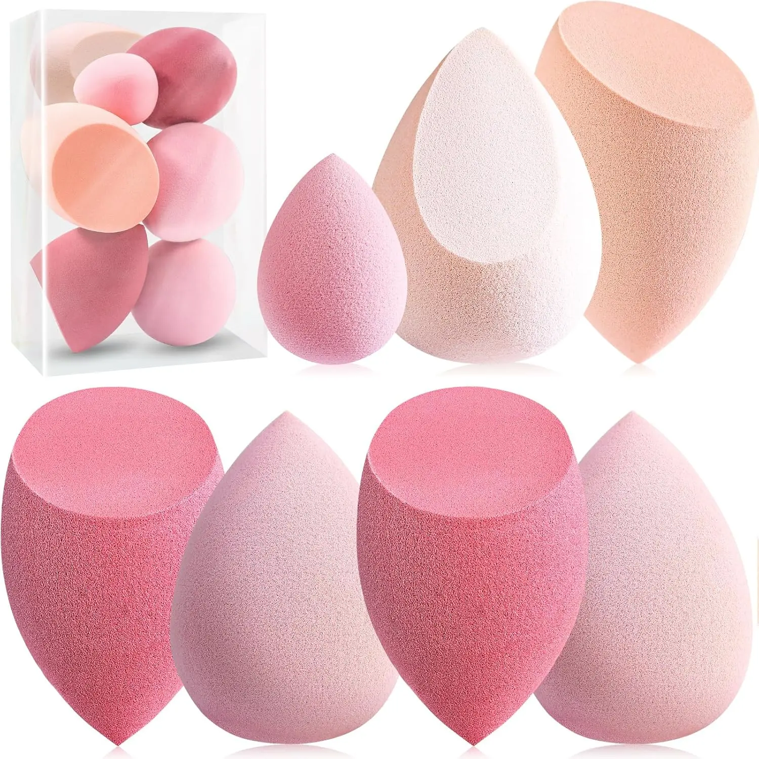 Makeup Sponge Set 7 Piece – Beauty Blender Sponges for Foundation, Concealer & Contour | Latex Free, Vegan, Soft Blending Sponges for Liquid & Powder