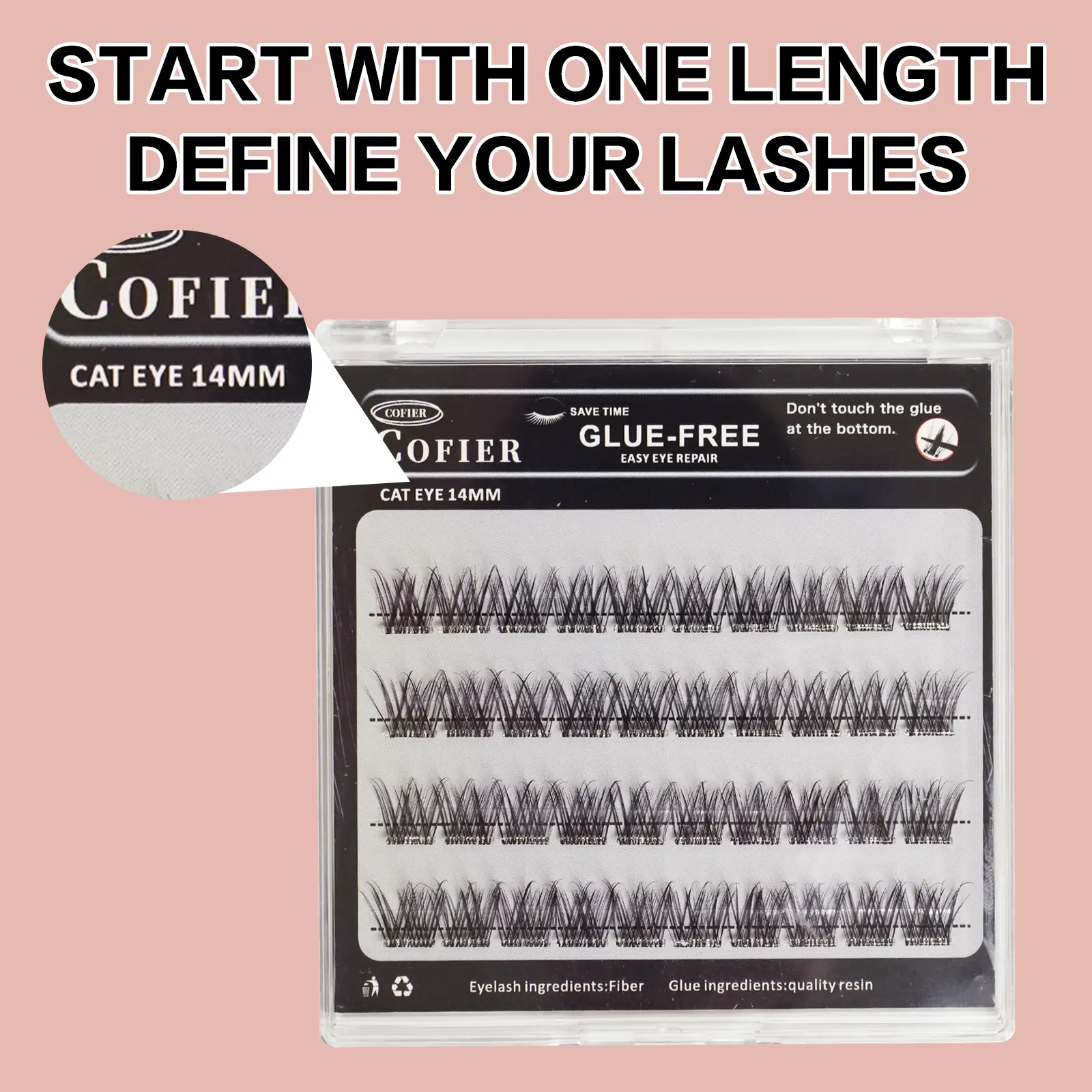 No-Glue Lash Clusters, 40 PCS Press-On Self-Adhesive Eyelashes, Lightweight & Gentle Cosmetic Makeup for a Flawless Natural Look, Beginner-Friendly (10-14mm), Cluster Lashes, Natural Lash Clusters