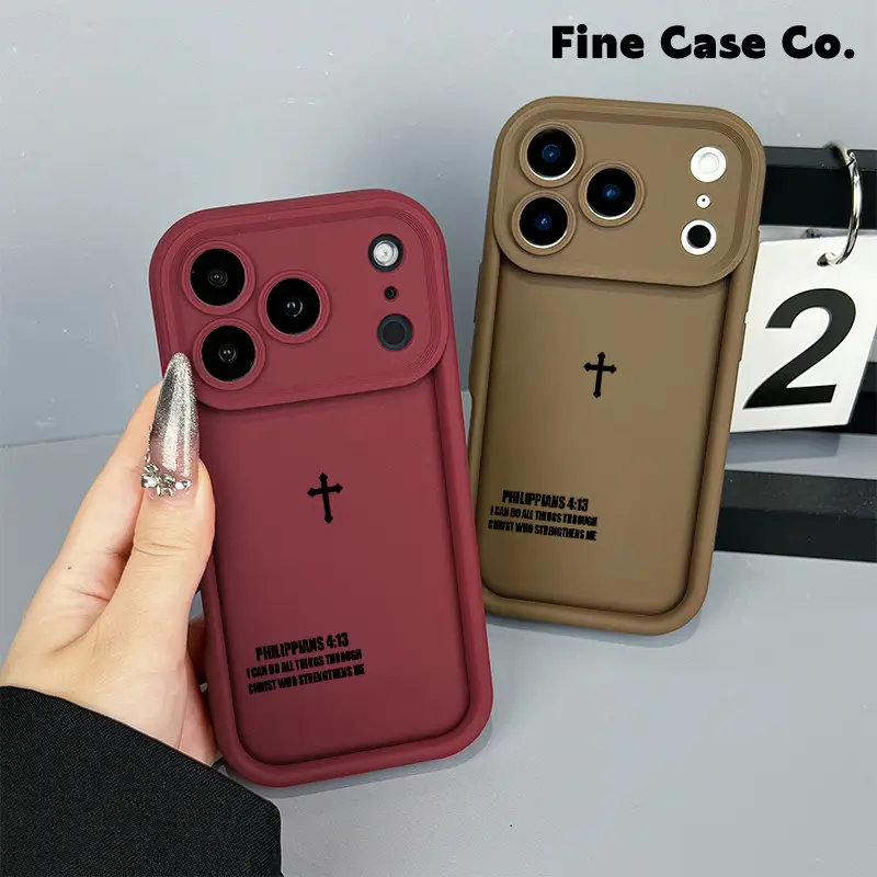 Faith Cross Philippians 4:13 Quote Pattern Soft Phone Case compatible with iPhone 17 Pro iPhone 16 Pro Max 15 Plus 14Pro 13 12 11 XS Max XS XR & Samsung Galaxy S25 Ultra S24 Plus S23 shockproof protective elegant inspirational design