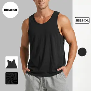 Holafish 1/3Pcs Men's Loose Fit Tank Top, Breathable Cotton Sleeveless Shirt, Undershirt for Gym Workout Fitness Summer Casual Streetwear Daily Wear