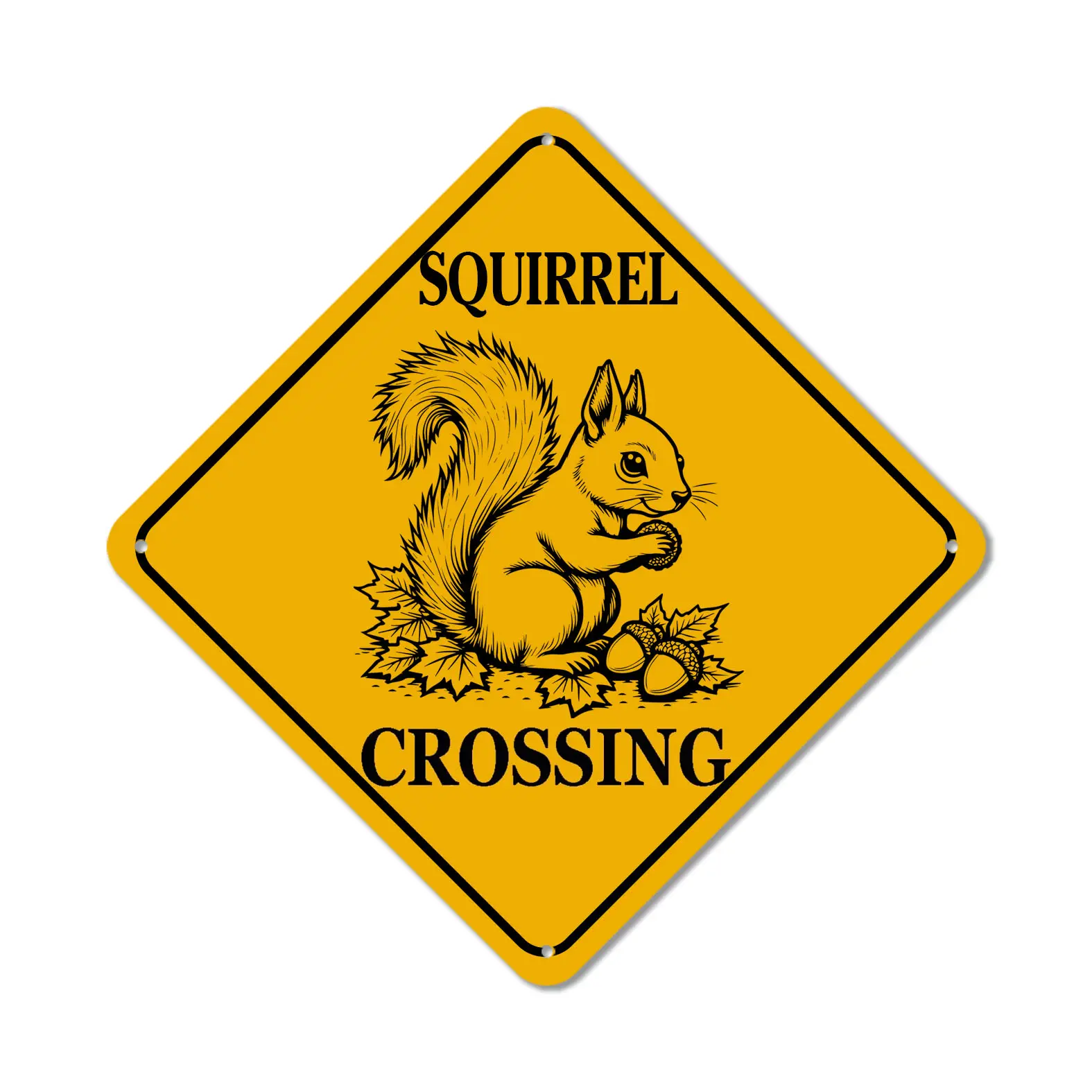 Squirrel Crossing Vintage Signs Funny Metal Sign Rustic Caution Wall Decor for Street Road , 8x8 inch warning street road sign Home Decor Products Rustic Design