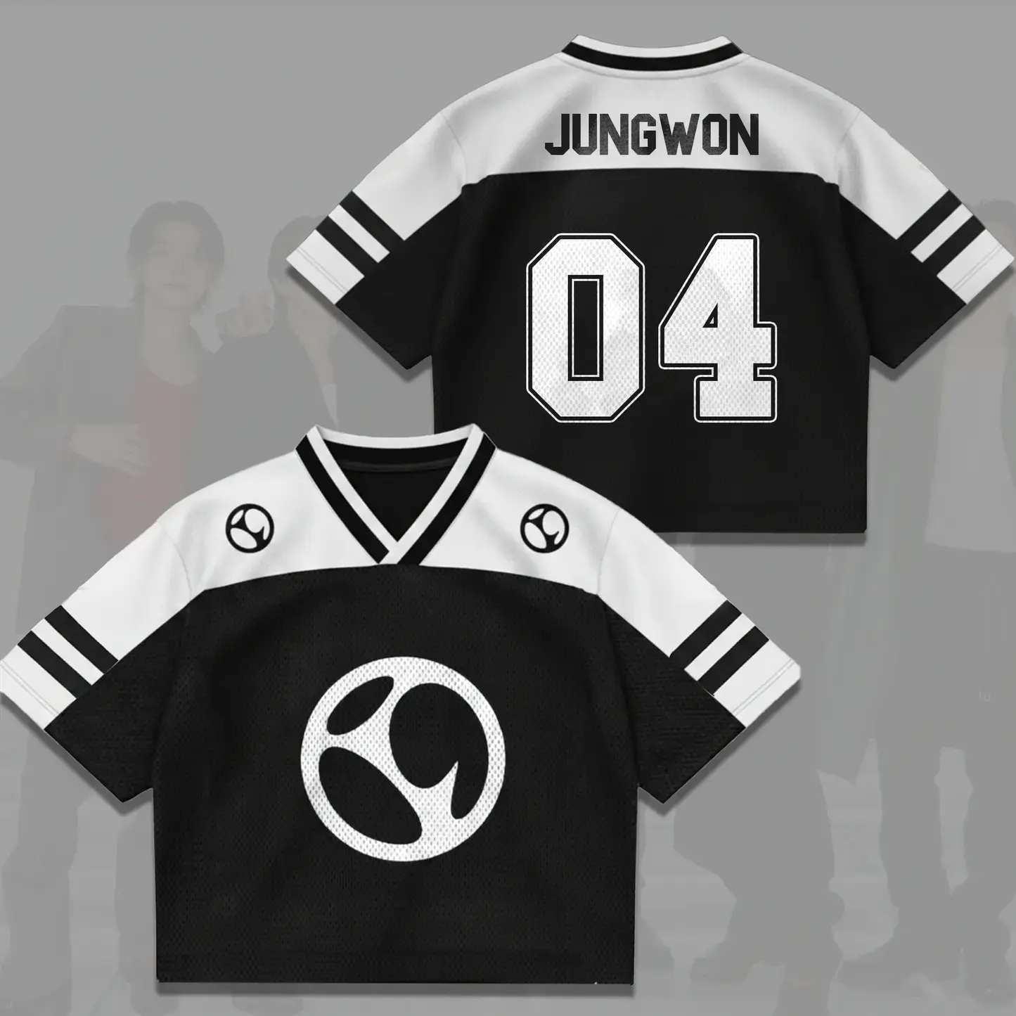 Kpop Boy Band Concert Outfit Football Jersey, Kpop Streetwear Croptop, Engene World Tour Merch Custom Kpop Jersey, Oversized Y2K Concert Top