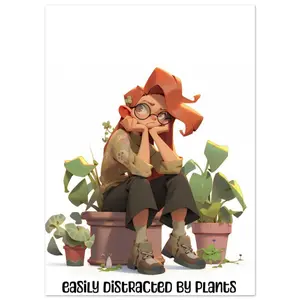 Easily Distracted by Plants Classic Matte Paper Poster 13x18 cm / 5x7″