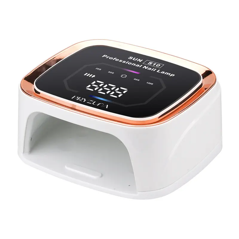 SUN S10 Cordless UV LED Nail Lamp, 36LEDs Rechargeable Gel Nail Dryer with 4 Timer Settings (30/60/90/120s), Smart Infrared Sensor, Detachable Easy-to-Clean Base, Professional Portable Curing Light for Fingernails & Toenails, White & Rose Gold