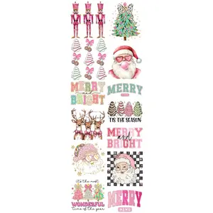 Girly Christmas DTF Transfers Gang Sheet 24.5" x 72" for DIY Direct to Film T-Shirt Graphic Transfers dtf transfer