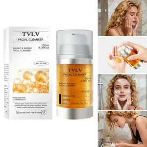 Walnut & Bubble Facial Cleanser For Poreless Deep Cleaning, Gentle Pore Care With Dense Foam, Washes Away Excess Grease Dirt For Translucent Smooth Skin