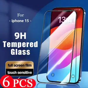 6 pcs for IPhone16/16Plus/16Pro/16Pro Max, iphone 15/14 Plus/13/12 Glass smartphone 11 Pro X/XR/XS MAX phone screen protector tempered glass protective film Protection
