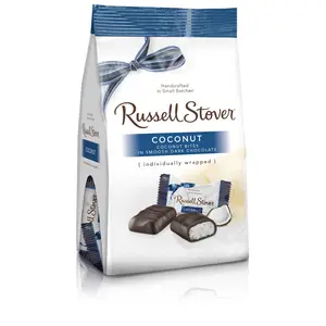 Russell Stover Dark Chocolate Coconut, 6 Ounce Mini Gusset Bag, Sweet Coconut Covered in Rich Chocolate Candy, Individually Wrapped