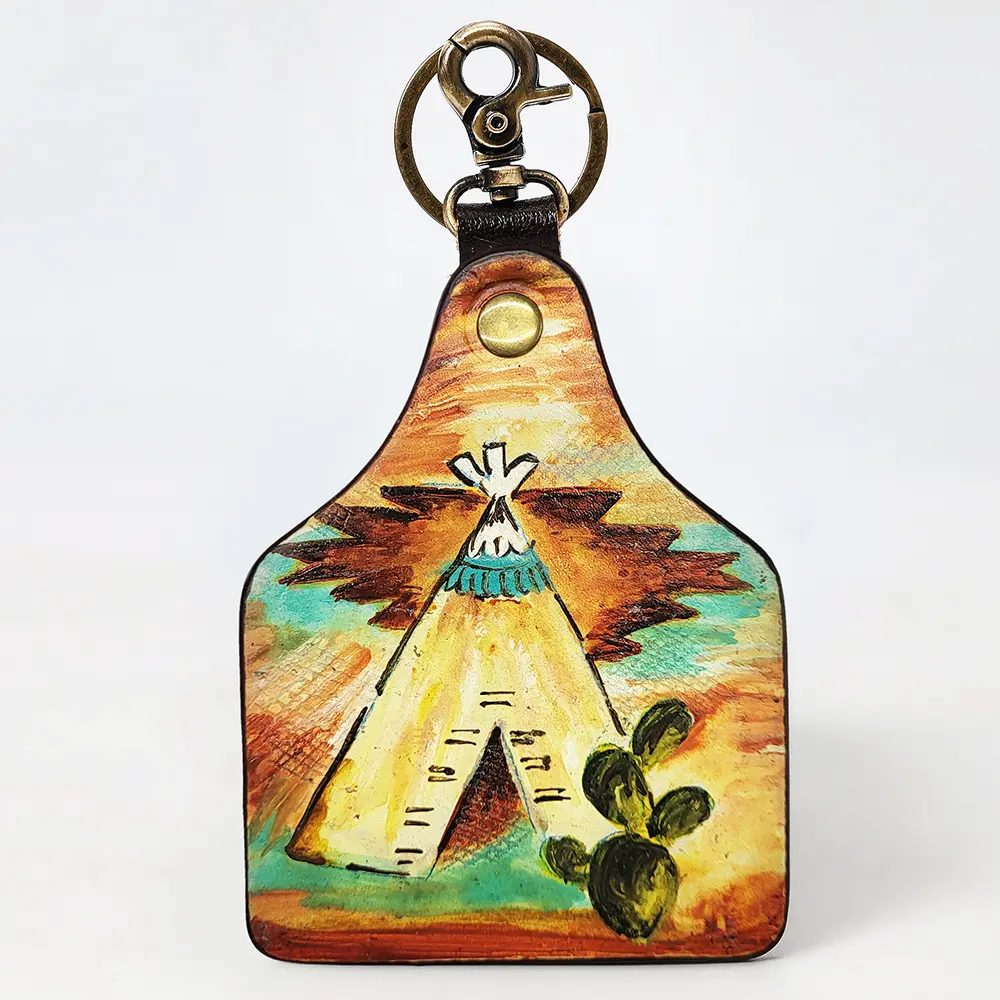 American Darling ADKRM138 Hand Painted Genuine Leather Keyring