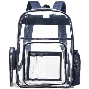 PACKISM Heavy Duty Clear Backpack, Large Durable PVC Transparent Bookbag for School, College, Work & Travel, See-Through Casual Daypack