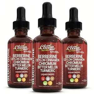 Clean Nutra Berberine, Ceylon Cinnamon, Chromium, Bitter Melon, Turmeric, Glucomannan, Gymnema & More for Natural Wellness Liquid Drop – Gluco Tone