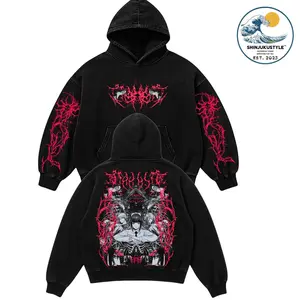 Chainsaw Man Makima Anime Hoodie - Washed Harajuku Y2K Pull-Over Hoodie , Halloween  Street Wear.