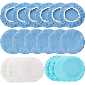 20-Piece 5-6 In Microfiber Orbital Buffer Polisher Pad Bonnets, Car Detailing Products for Automotive Paint Care & Washing Maintenance,summervibes