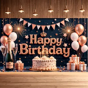 Happy Birthday Banner Balloons Yard Sign Party Supplies Set for Boys Girls Festive Celebration All Ages Versatile Ornaments