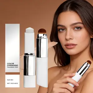 Blanc Cover Cream Stick V White - Changing Foundation Stick with Volufiline - Beauty Dual-ended Color Changing Foundation Waterproof Full Coverage Foundation Cream Stick Natural Foundation Stick With Brush