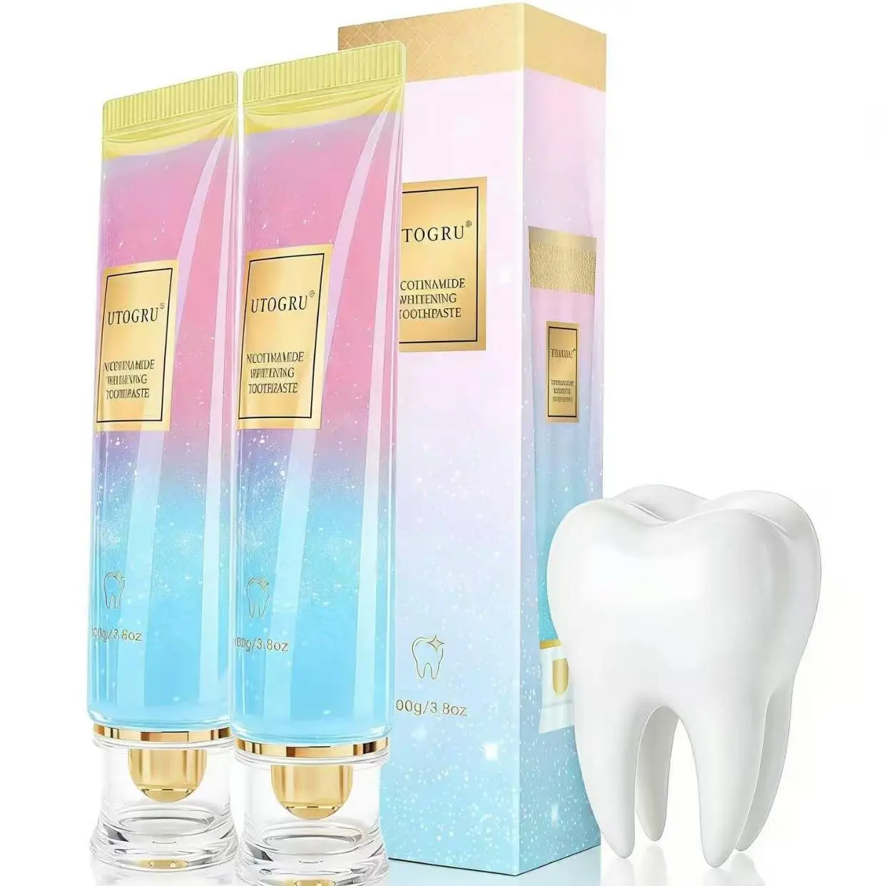 Nicotinamide Toothpaste for Sensitive Teeth, Triple Whitening and Stain Removal Formula, Fluoride-Free Enamel Repair with Xylitol Mint for Gum Care