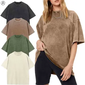 Arssm 4-Pack Unisex Oversized T-Shirts – Acid Wash Vintage Loose Fit Heavyweight Cotton Tees, Baggy Streetwear Tops for Men & Women