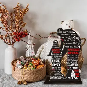 Wooden Plaque Gift for Dad, Son's Birthday or Father's Day Present, Cool Decorative Sign, Best Dad Decoration, 2D Plane Design