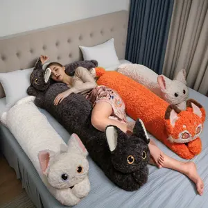 Cartoon Fox Cat Long Plush Pillow, Soft Stuffed Toy for Girls, Perfect Gift Idea, Cozy Sleeping Companion, Ideal for Hugging