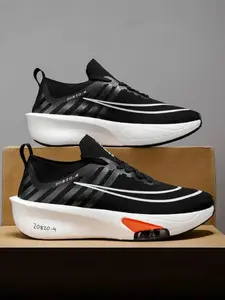 Couple Cushioned Running Shoes, Trendy Breathable Mesh, Shock Absorption, Anti-Slip, Wear-Resistant, Outdoor Slow Run, Daily Commute, Running Sneakers, Sporty Running Shoes, Fashionable Running Shoes
