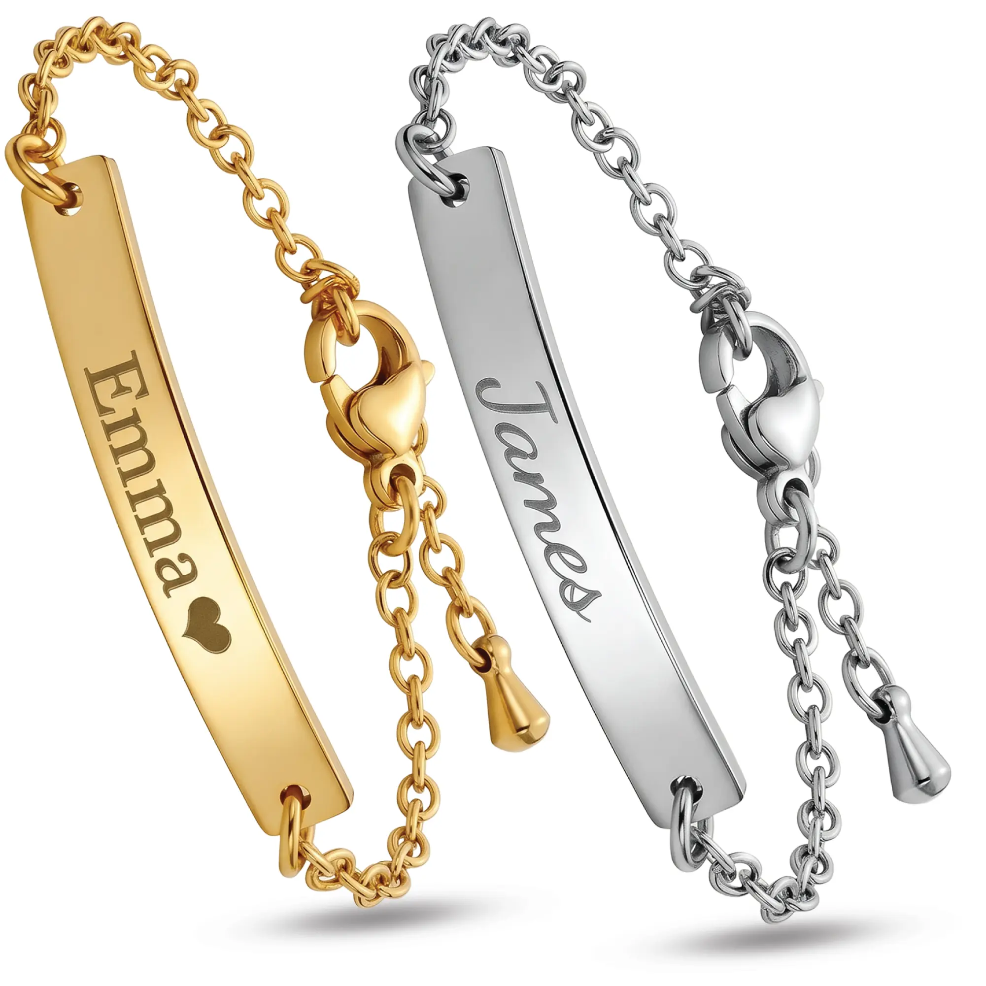 JEXIVA Personalized Baby Name ID Bar Bracelet-Anklet, Customizable Engraved Stainless Steel Jewelry, Gold-Silver Adjustable Non-Tarnish Chain, Meaningful Gift for Newborn Baptism (Customizable Name, Engraved Message, Nameplate Bracelets & Bangles), Toddle