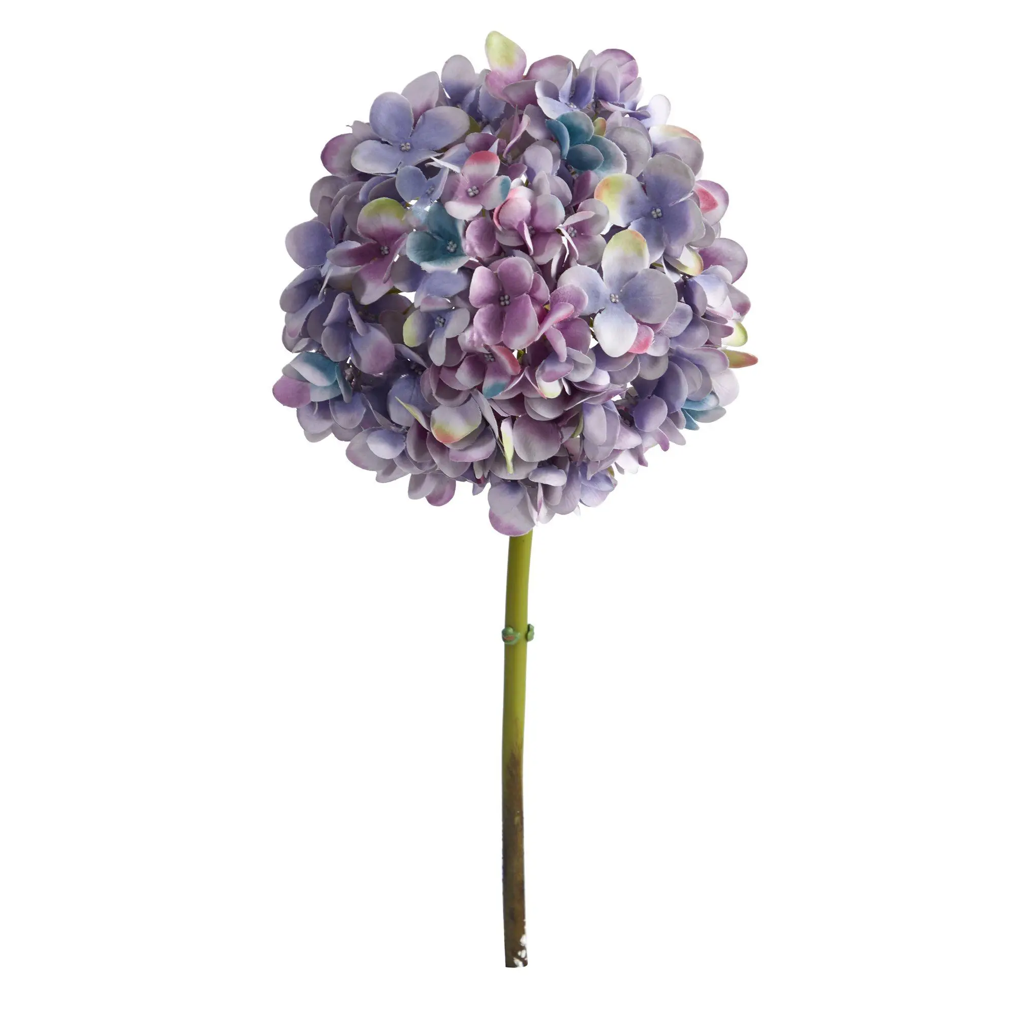 19” Silk Artificial Hydrangea Flower Stems (Set of 3) - Decorative Plants for Wedding, Vase Display