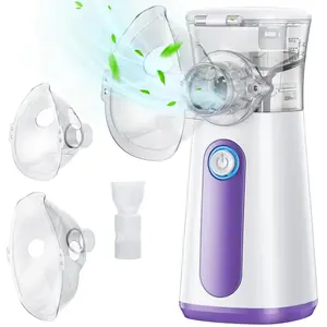 Rechargeable Handheld Nebulizer, Usb Rechargeable Nebulizer, 1 Set Adjustable Modes Steam Nebulizer with 2 Masks, Portable Body Care Machine for Home, Office & Outdoor, Body Care Products, Portable Nebulizer