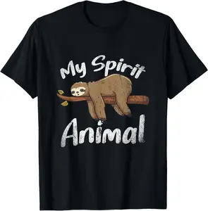Casual Cotton shortsleeve tees  My Spirit Animal Sloth T-Shirt