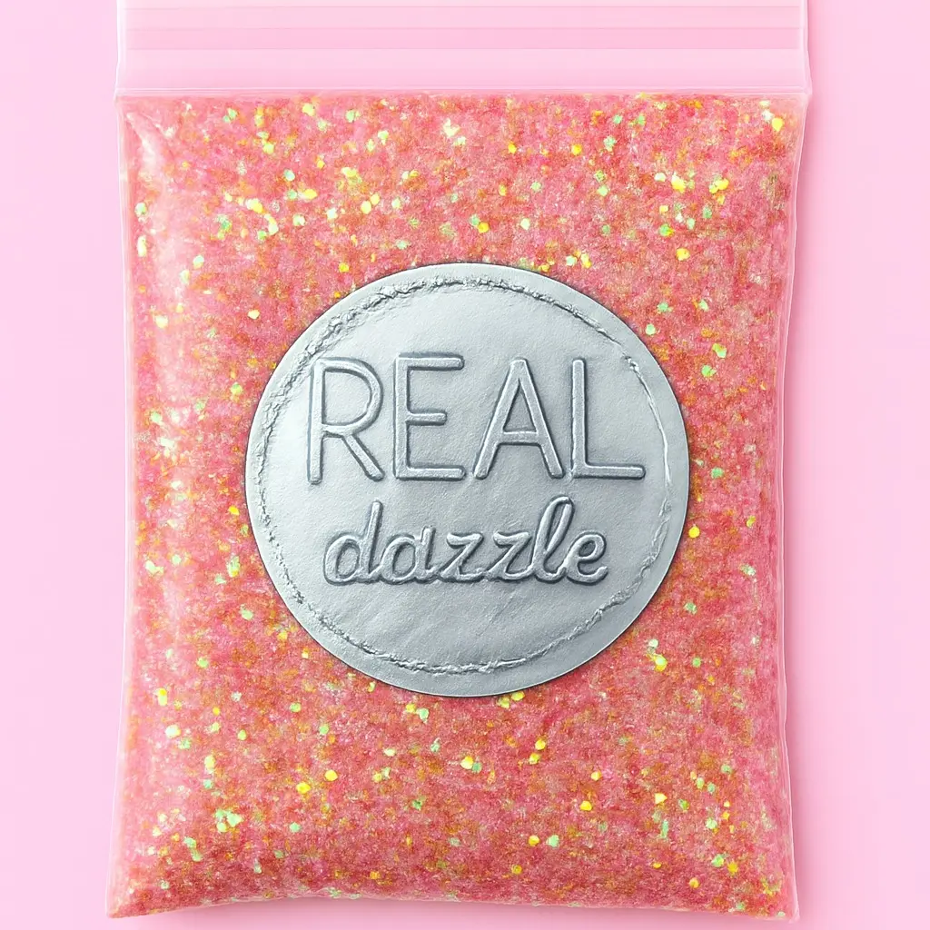 REAL dazzle Rose Gold Iridescent Glitter – Soft Pink‑Gold Fine Sparkle