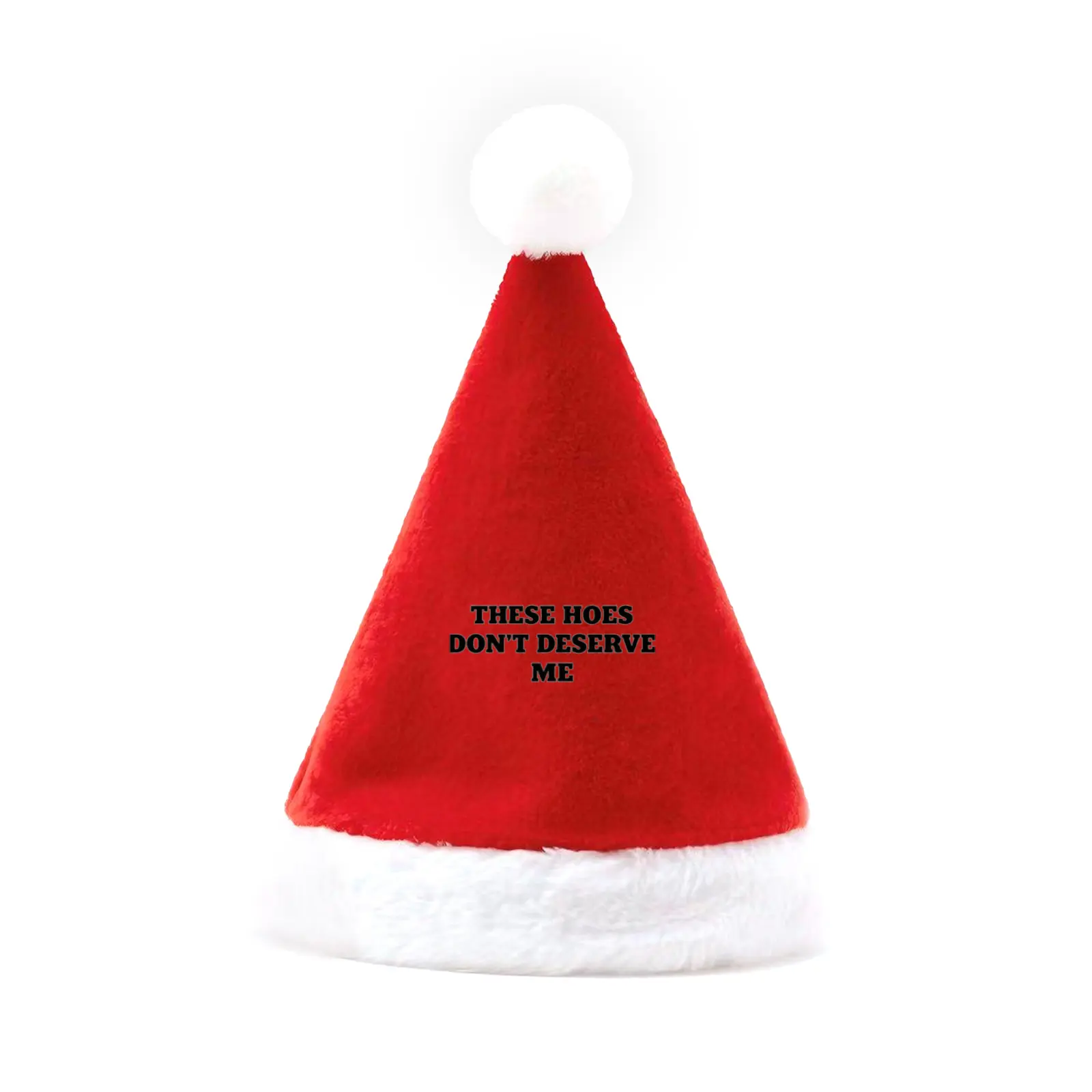 Funny Christmas Santa Hat for Adults, Embroidered Holiday Winter Beanie Hat, Cute Red Xmas Party Hat for Men Women, Trendy Christmas Gift