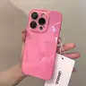 Protective Cellphone Casing for iPhone 18 Pro Max/17/16/15/14/13 Pro Max/12/11 Plus/Air/17E/16E/MINI - Cute Bright Pink Glossy Smartphone Handheld Device Cover, Soft Skin-Feel TPU Bumper, Polycarbonate Back, Full Lens Protection, Minimalist Accessory