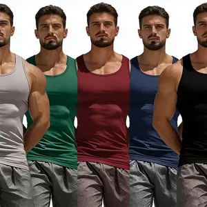Men's high stretch fitness vest, quick drying breathable sports vest, summer moisture wicking, simple casual sports sleeveless top