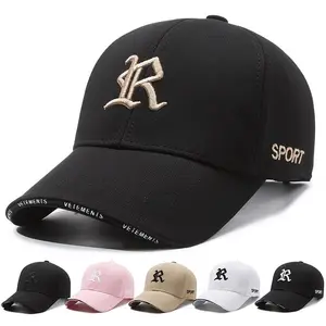 R Letter Embroidered Baseball Cap Adjustable Sport Dad Hat for Men Women Casual Streetwear Multi-Color