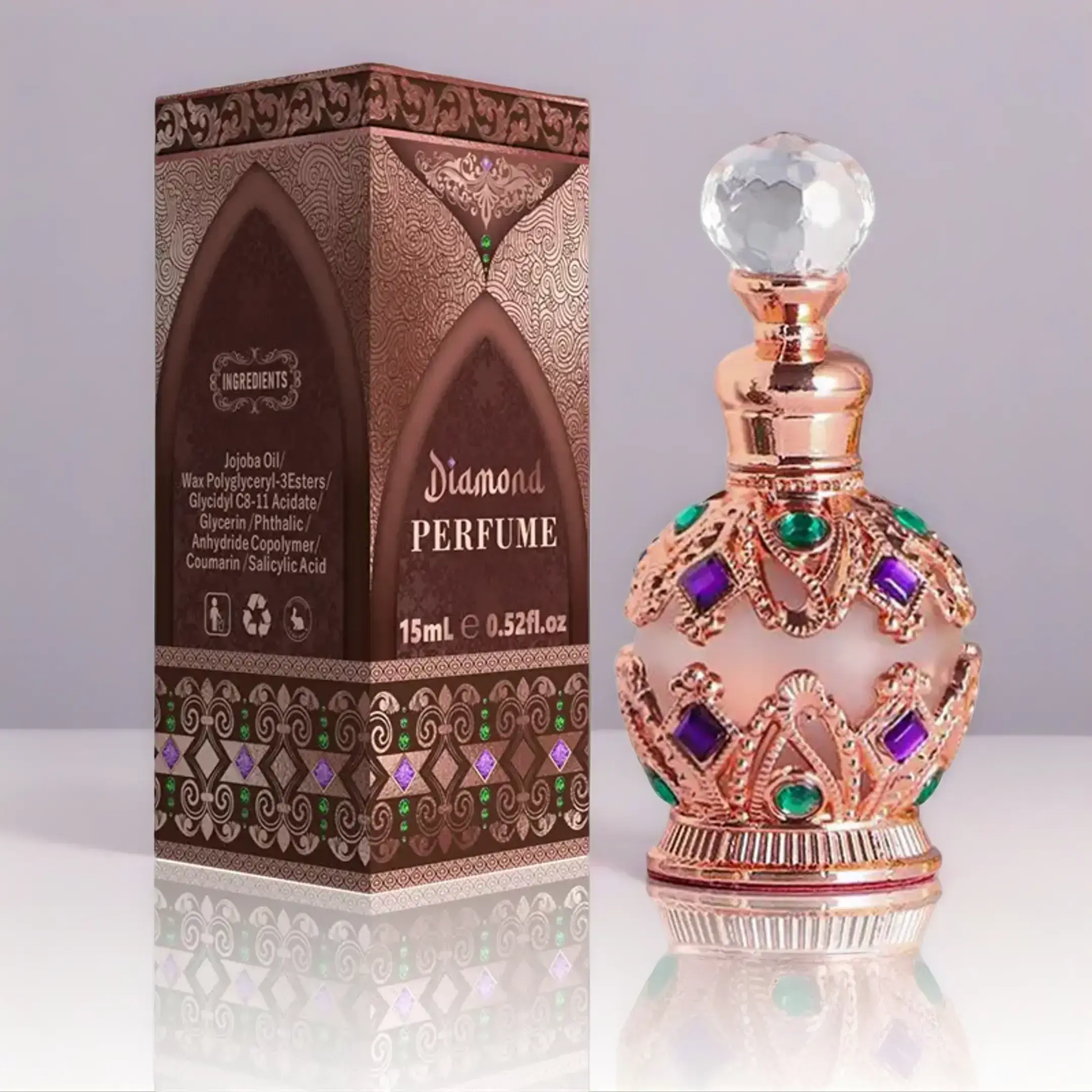 Tonfly18k Crown Perfume Essence, Arabian Perfume Oil, Parfum Oil, Floral Perfumes, Natural Gift Fresh Floral Fragrance, Floral Scents, 15ML Single Pack, Compact Size Non-Flammable Aerosol