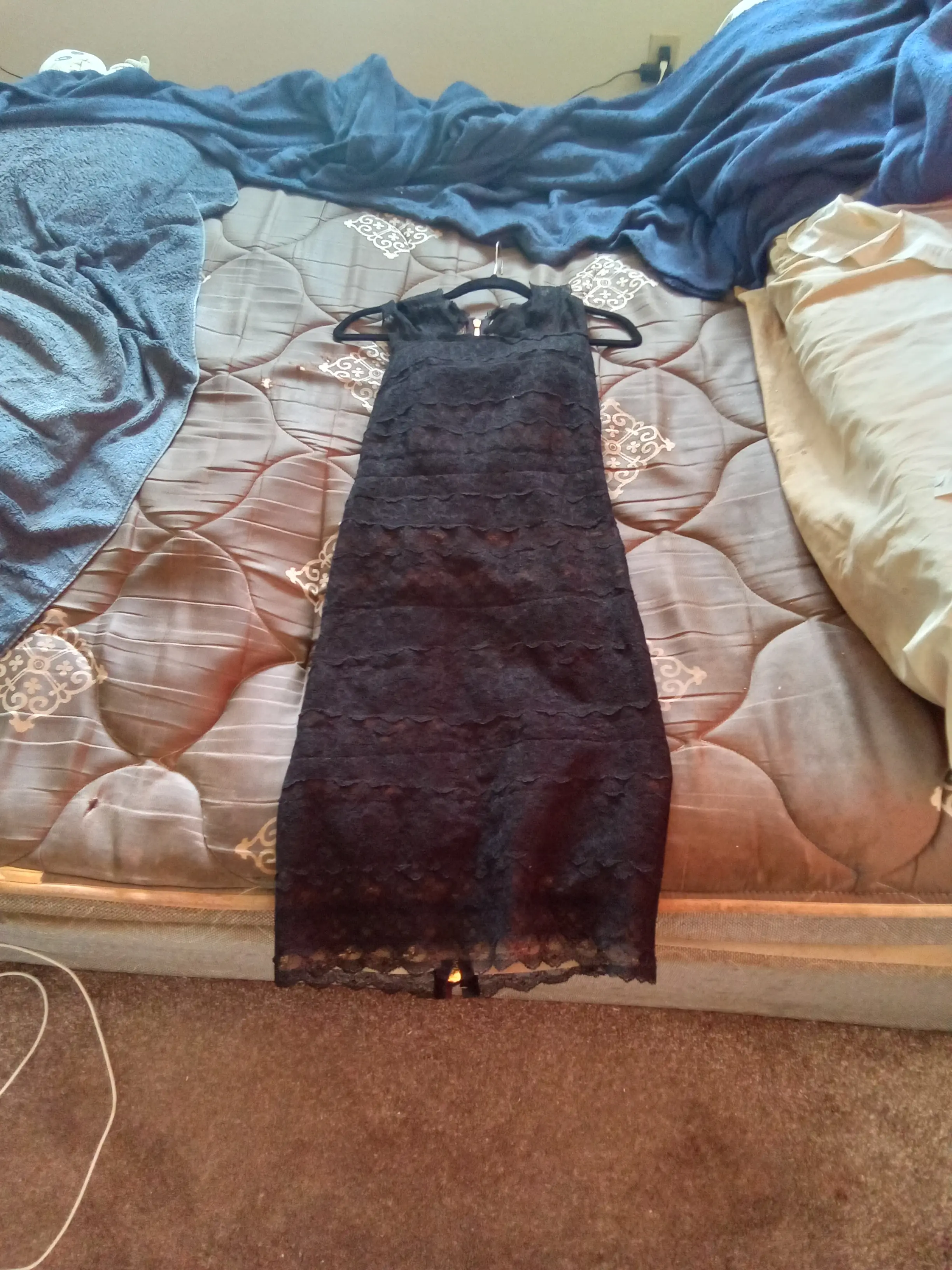princess polly baby blue dress Alexander McQueen Black Lace Dress size M