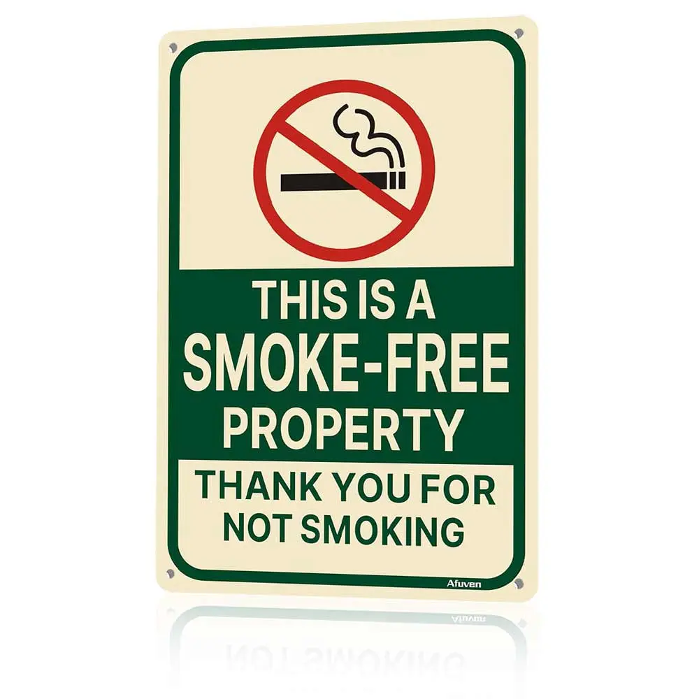 12x8 in Corrosion-Proof Aluminum Alloy No Smoking Wall Plaque - Easy-Install Mounted Metal Sign, Vintage Retro Fade-Resistant Decor for Outdoors, Balcony, Door (Home Supplies, Plaques & Signs), Sun Protection, Screws