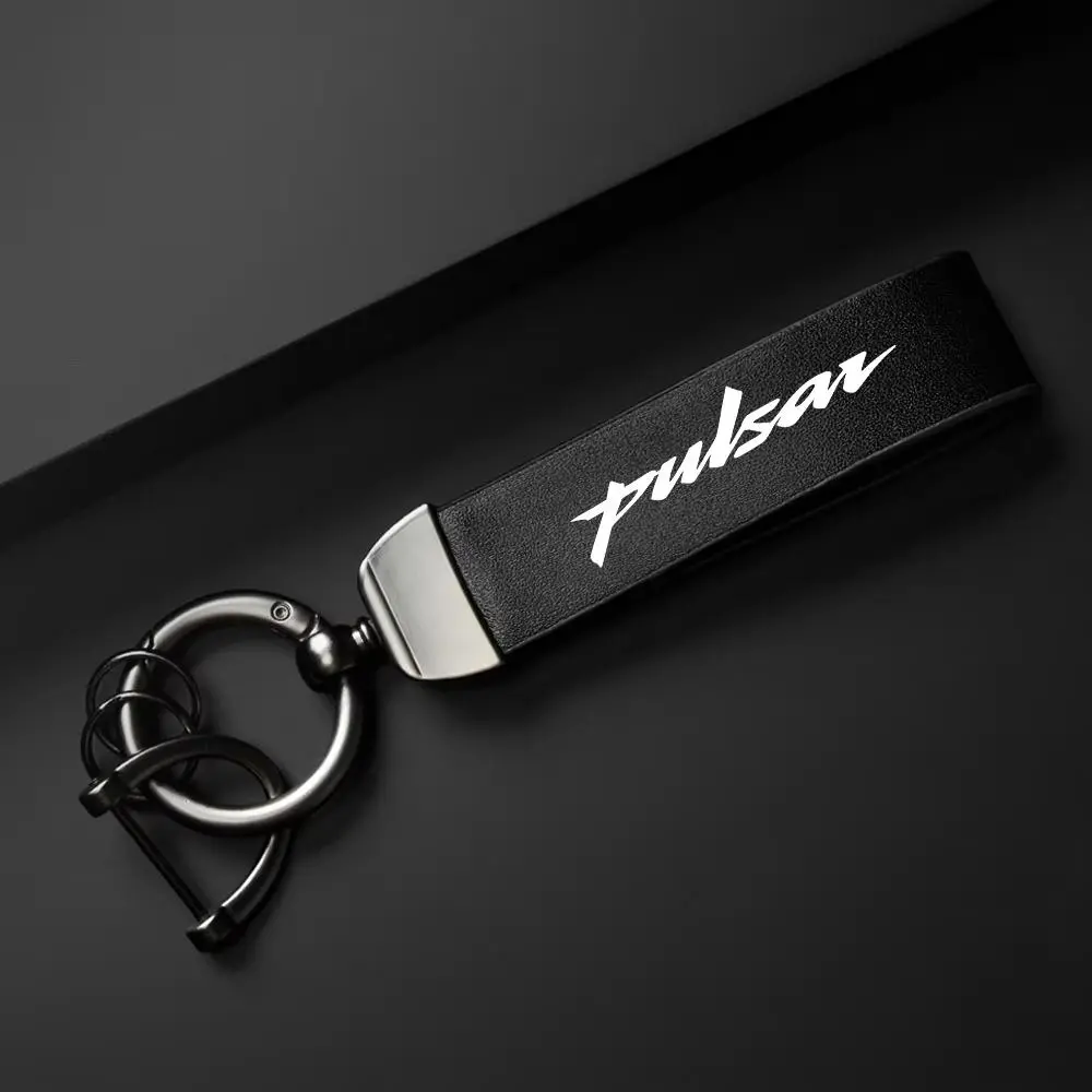 PU Leather Motorcycle Keychain Holder for Bajaj Pulsar 200 NS/RS/A, Logo Accessories, Durable Material, Perfect Gift for Bike Enthusiasts, Keychain Wristlet Strap