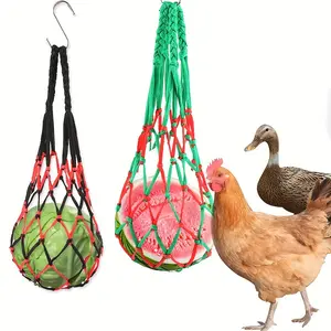 Durable Chicken Feeder Bag 22.8 Inches with Hanging Hook, Ideal for Chickens Geese and Ducks, Perfect for Garden and Urban Farms
