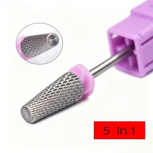 5-in-1 Tungsten Carbide Nail Polishing Drill Bit, Nail Drill Bit, Pedicure Nail Remover, Suitable for Acrylic Gel Nail Polishing Tools, Manicure Supplies