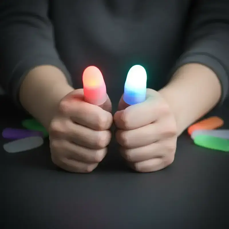 Light Up Finger Light, 1 Pair Magic Glow Finger Light, Novelty Thumb Toy for Nighttime Stage Performances & Party Favors, Light Up Toys, Party Supplies, LED Light