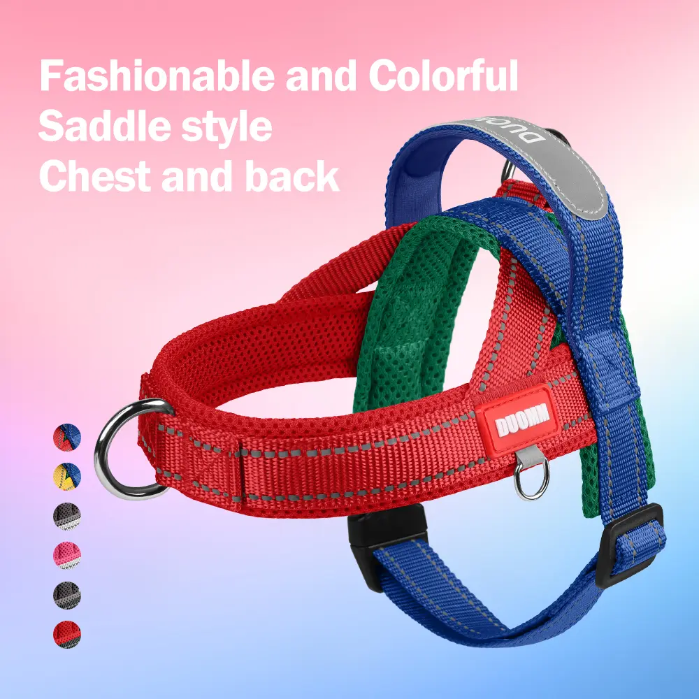 YuY Pet Contrast color harness,dog friendly, easy harness, for medium and large dogs, Adjustable Spooky Dog Harness，Durable Reflective Harness，harness strap,Adjustable Soft Padded,safety harness for dog,dog training Saddle Style