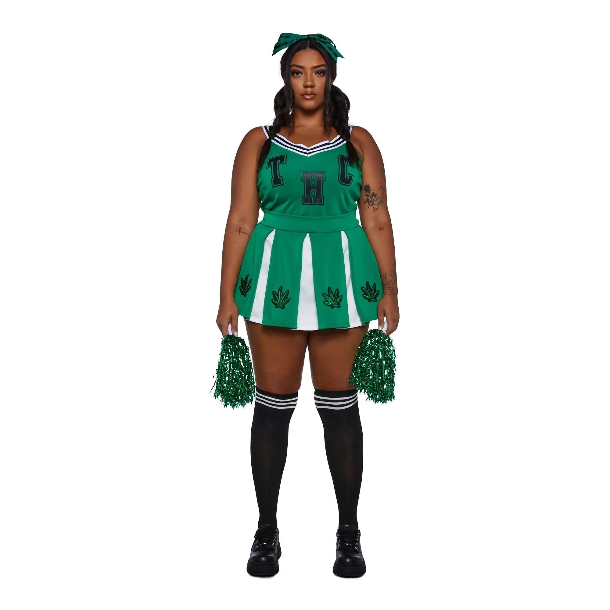 Plus High Spirited Cheerleader Costume Set