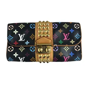 Pre-owned Louis Vuitton Coated Canvas Small Leather Goods Pochette Courtney Black Multicolor Monogram L26070889