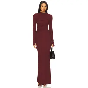 SEVEN WONDERS Petra Sleeved Maxi Dress in Wine