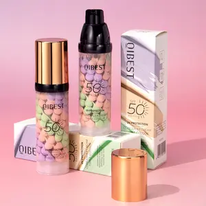 SPF 50+ 3-in-1 Sunscreen Isolation Cream, Color Corrector Face Primer, Pre-Makeup Base for Oil Control, Moisturizing & Pore-Blurring, Luminous Even Skin Tone