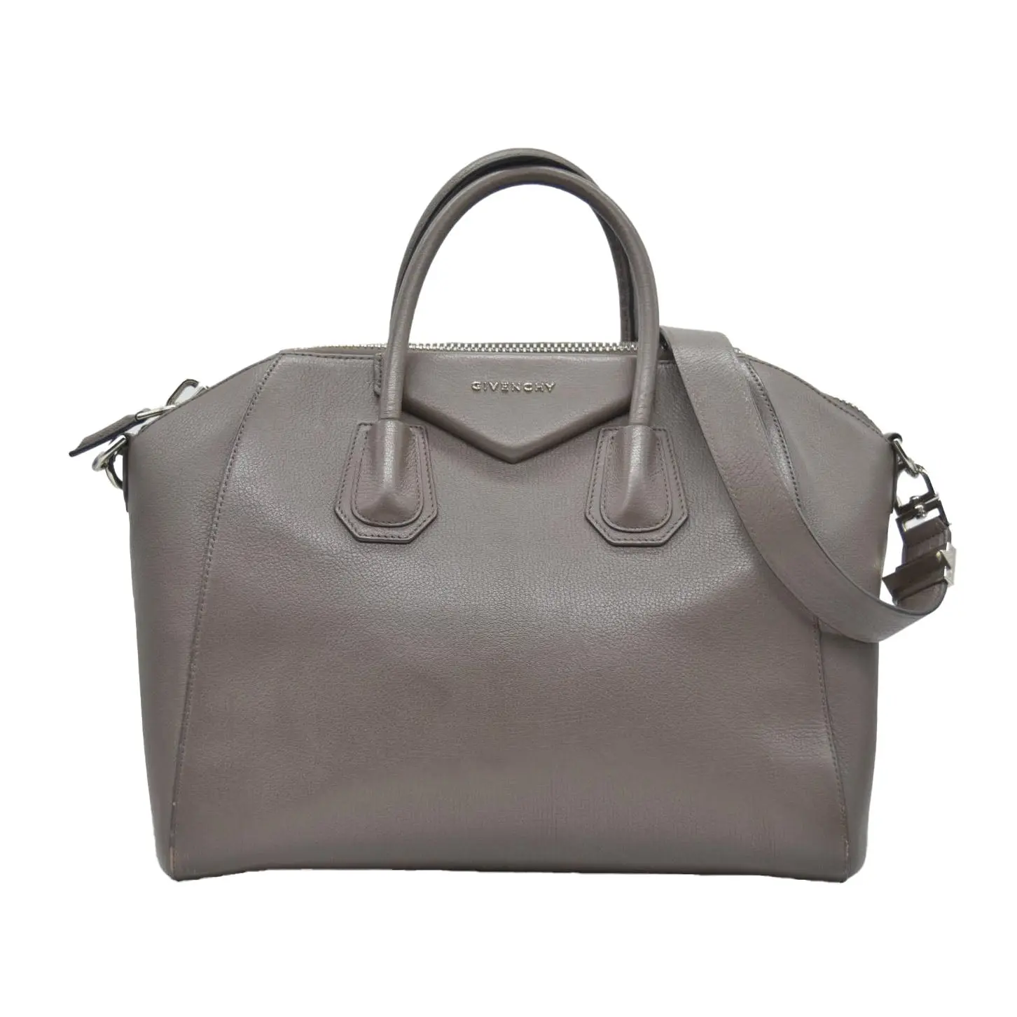 Pre-owned GIVENCHY leather Shoulder Bags $2750 Grey Sugar Goatskin Antigona Bag Medium