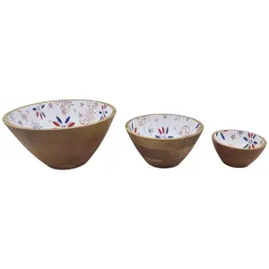 Temp-tations Seasonal Set of (3) Mango Wood Bowls