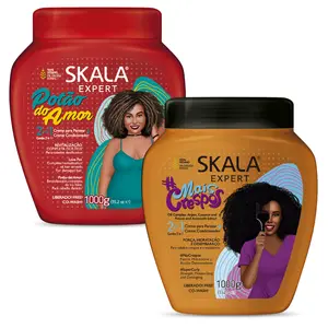 Skala Potao do Amor + Mais Crespos - Castor Oil, Argan Oil, Shea Butter, D-Panthenol, Vegetable Keratin Hair Conditioner 1000g (2 Bottles)