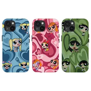 Adorable Powerpuff Girls Phone Case Cute Tough Phone Case Compatible for iPhone 17Air 16Promax 15 14 13 12 11 and for Samsung S21-S25 Perfect Gift for Fans Her/Him iphone pro cases