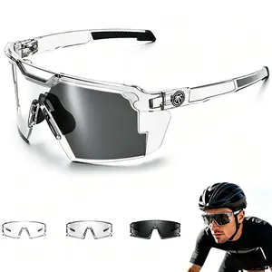 Photochromic Polarized UV400 Protection, Day Night Light Adaptive Oversized Y2K Vintage Aviator Safety Glasses Unisex for Driving Fishing Cycling Golf Outdoor Sports